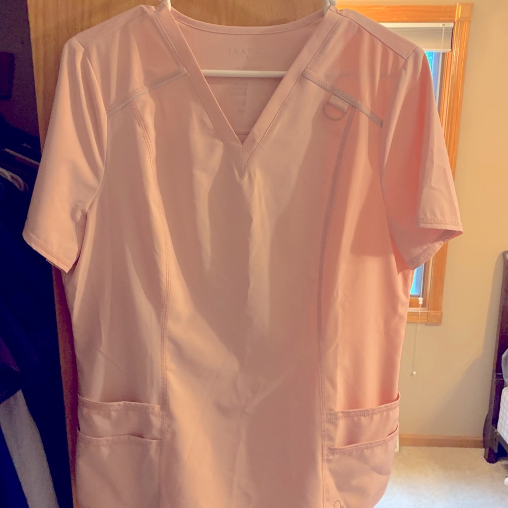 Jaanuu Light Pink Scrub Top - Sz. Large